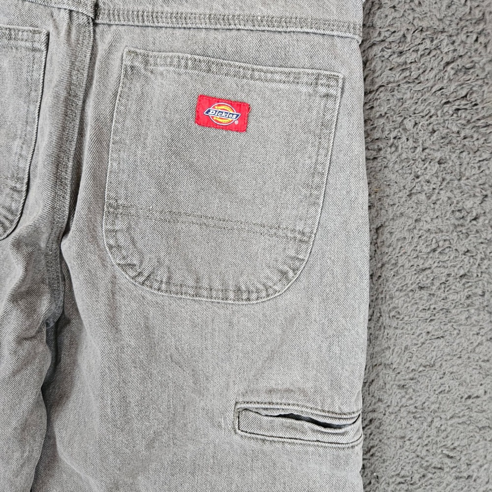 Dickies Mens Double Knee Work Gray Loose Denim Jeans 30x30 - Picture 10 of 12